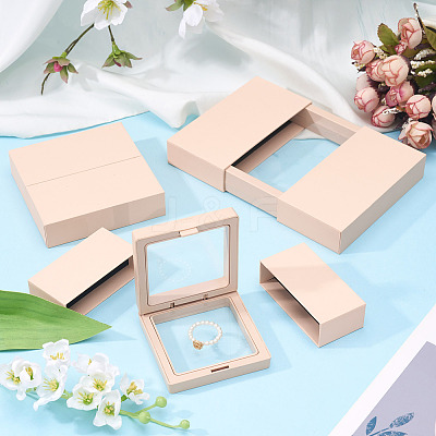3 Bags 3 Styles Square Transparent PE Thin Film Suspension Jewelry Display Box CON-TA0001-38D-1