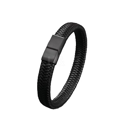 Braided Imitation Leather Cord Bangles for Men WGDB0D2-01-1