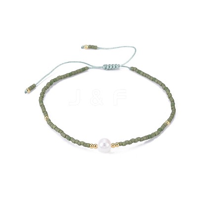 Adjustable Nylon Cord Braided Bead Bracelets X-BJEW-P256-B26-1