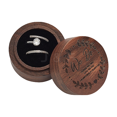 Wooden Rings Storage Gift Boxes CON-WH0109-003-1