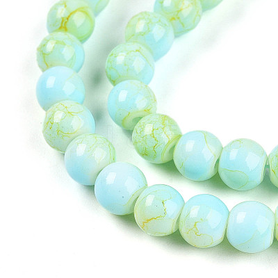 Baking Paint Glass Beads Strands DGLA-N003-6mm-C04-1