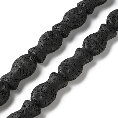 Fish Dyed Natural Lava Rock Beads Strands G-O126-01A-07-1