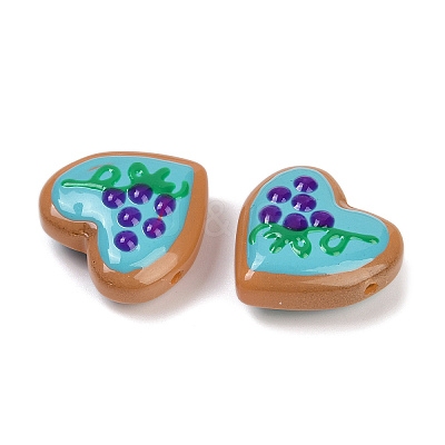Handmade Heart Lampwork Beads Strands LAMP-P069-04A-03-1