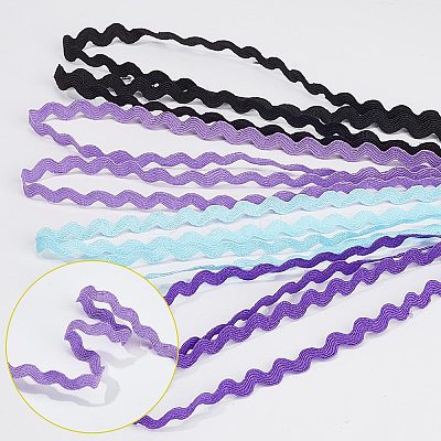 4 Strands 4 Colors Polyester Wave Bending Fringe Trim OCOR-GF0002-43B-1