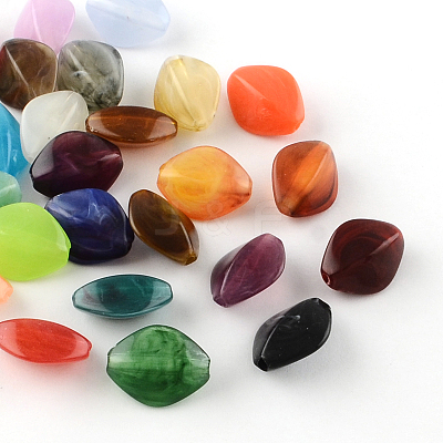 Rhombus Imitation Gemstone Acrylic Beads OACR-R037A-M-1