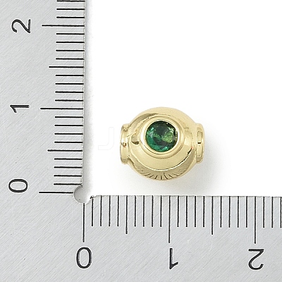 Rack Plating Brass Micro Pave Cubic Zirconia Beads KK-A220-24F-G-1