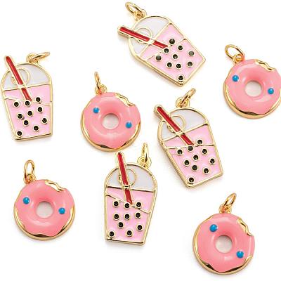 8Pcs 2 Style Brass Enamel Pendants KK-LS0001-33-1