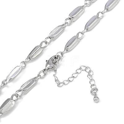 Rack Plating Brass Oval Link Chain Necklaces for Women NJEW-K382-16C-P-1