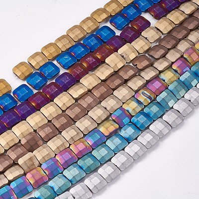 Electroplated Non-magnetic Synthetic Hematite Beads Strands G-P367-B-1