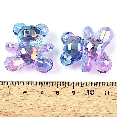 Gradient Color Transparrent Acrylic Eoropean Beads OACR-P024-01-04-1