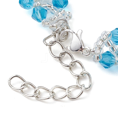 Heart Glass Seed Beaded Bracelets for Women BJEW-JB10268-1