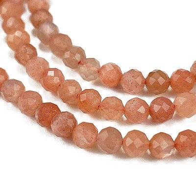 Natural Peach Moonstone Beads Strands G-C127-A02-02-1