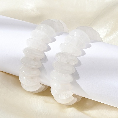 Bicone Natural Quartz Crystal Beads Stretch Bracelets for Women Men BJEW-C097-05J-1