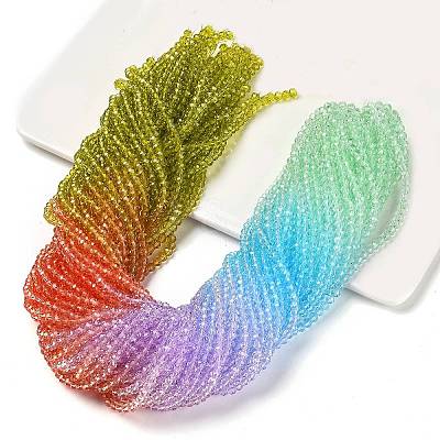 Transparent Painted Glass Beads Strands X1-DGLA-A034-T3mm-A12-1