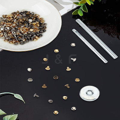 160Bags 4 Colors Brass Rivets Set FIND-LP0009-27-1