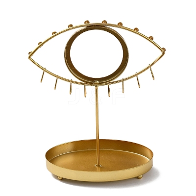 Iron Jewelry Display Stand with Tray ODIS-K003-06A-G-1