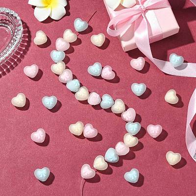45Pcs 3 Colors Rubberized Style Opaque Acrylic Beads OACR-CJ0002-56-1