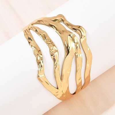 304 Stainless Steel Cuff Bangles for Women BJEW-G757-03G-1