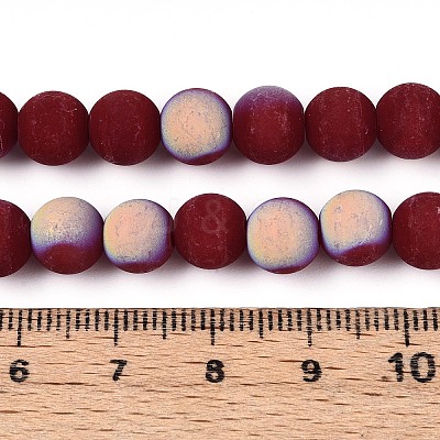Frosted Opaque Glass Beads Strands LS-GLAA-T032-P8mm-MBB05-1
