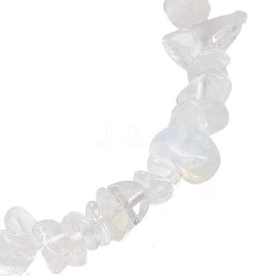 Opalite Chip Beaded Stretch Bracelets for Women Men BJEW-JB10665-05-1