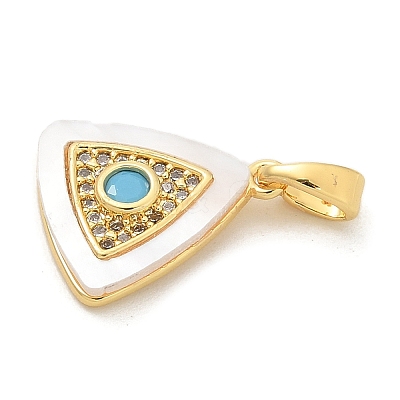 Brass Micro Pave Cubic Zirconia Pendents KK-M303-02G-12-1