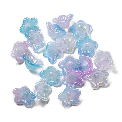 Iridescent Acrylic Bead Caps OACR-C021-08B-1