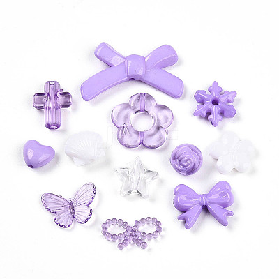 Transparent & Opaque Acrylic Beads TACR-T028-26G-1