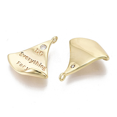 Brass Micro Pave Clear Cubic Zirconia Pendants KK-S356-074-NF-1