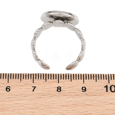 Shell Shape 304 Stainless Steel Cuff Ring Components SA-CBA098D-04P-D-1