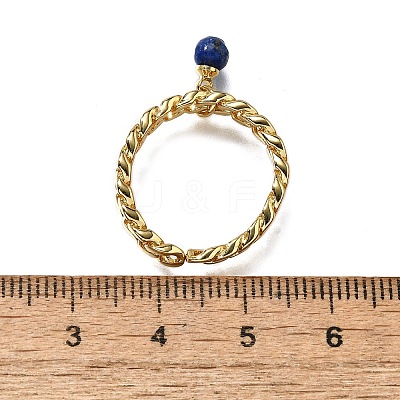 Brass Curb Chain Cuff Rings for Women RJEW-Z085-03G-07-1