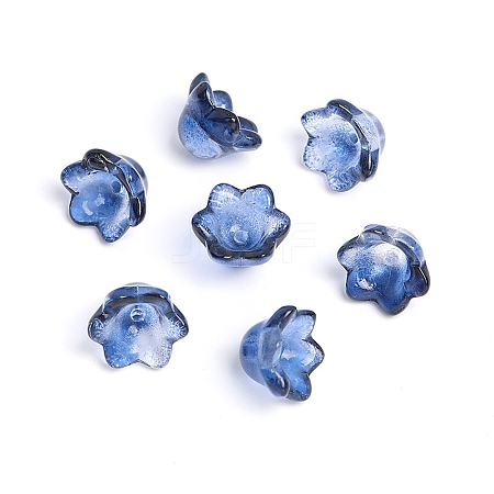 Two Tone Handmade Lampwork Bead Caps LS-HUDU-PW0001-115B-1