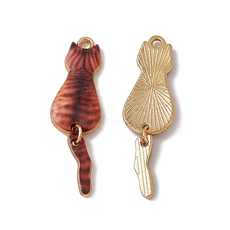 Rack Plating Alloy Enamel Pendants X-ENAM-K050-01G-1