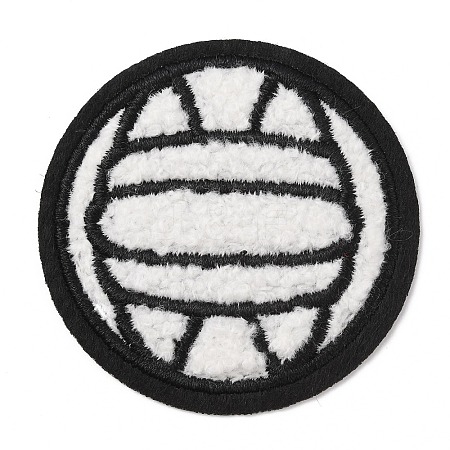 Sports Ball Theme Computerized Towel Fabric Embroidery Iron on Cloth Patches PATC-WH0007-23E-1