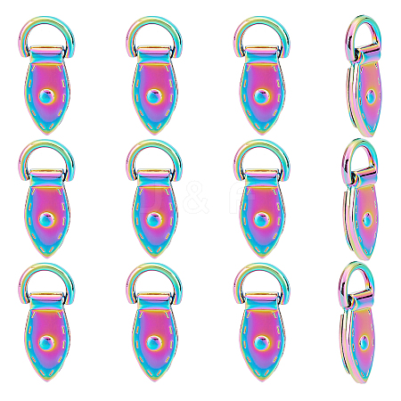 WADORN 10Pcs Rainbow Color Zinc Alloy Suspension Clasps FIND-WR0005-67-1