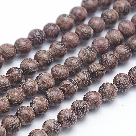 Natural Sandalwood Beads Strands WOOD-P011-01-6mm-1