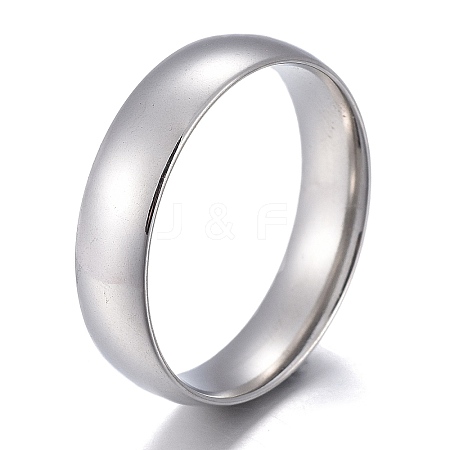 Non-Tarnish 304 Stainless Steel Flat Plain Band Rings STAS-I160-A-17mm-P-1