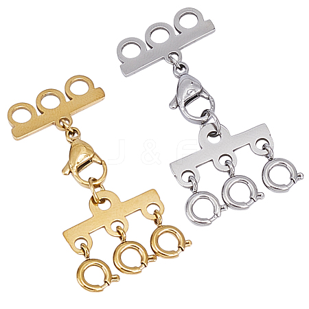 2Pcs 2 Colors Stainless Steel Chain Extender FIND-GO0004-17A-1