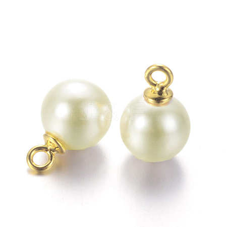 Round Acrylic Pearl Charms LS-X-KK-E670-01G-1
