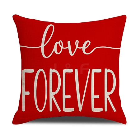 Valentine's Day Burlap Pillow Covers AJEW-M217-01C-1