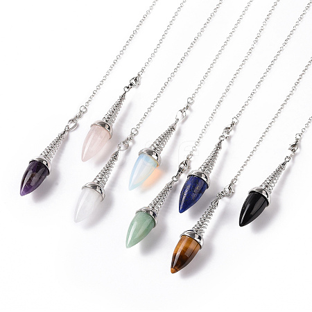 Mixed Gemstone Dowsing Pendulum Big Pendants G-A210-02P-1