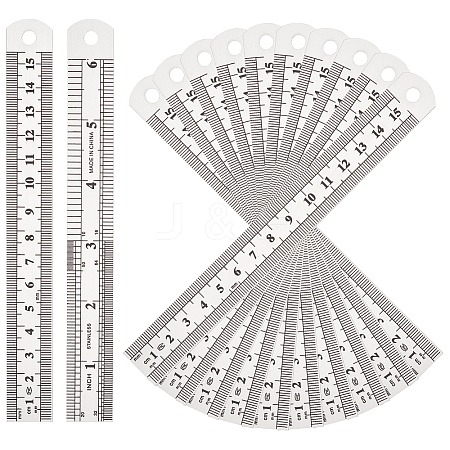 Unicraftale 20Pcs Stainless Steel Ruler TOOL-UN0001-35-1