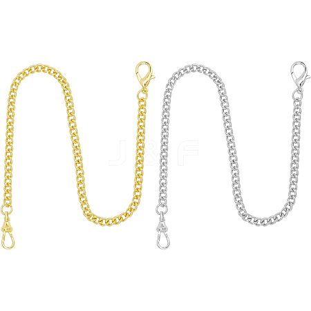 2Pcs 2 Style Iron Clip Pocket Watch Chain DIY-UN0003-62-1