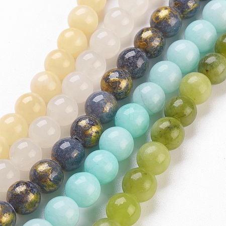 Natural Jade Beads Strands G-MSMC007-17-6mm-1