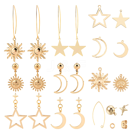 SUNNYCLUE DIY Star & Moon Theme Earring Making Kits DIY-SC0011-80G-1