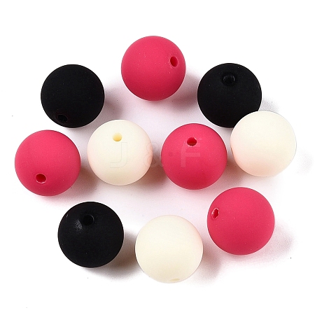 Rubberized Style Imitated Silicone Acrylic Beads MACR-T048-01A-03-1