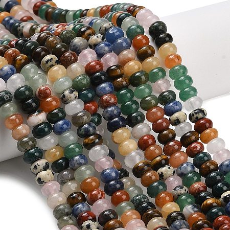 Natural Mixed Gemstone Beads Strands G-B189-A01-5x8mm-1