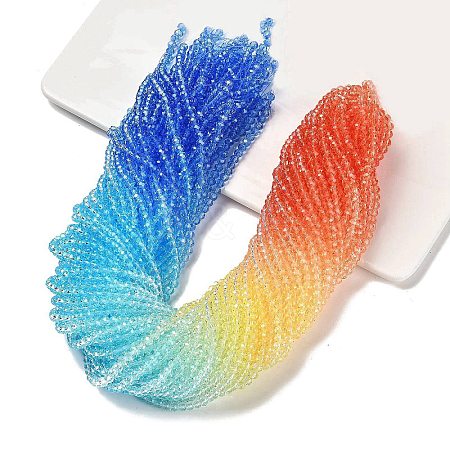 Transparent Painted Glass Beads Strands LS-DGLA-A034-T4mm-A13-1