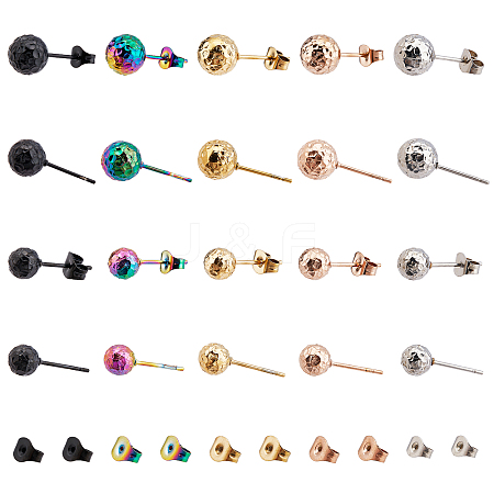 20Pcs 10 Style Ion Plating(IP) 304 Stainless Steel Stud Earring Findings STAS-DC0001-10-1