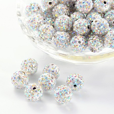 100Pcs Pave Disco Ball Beads RB-PH0001-17A-1
