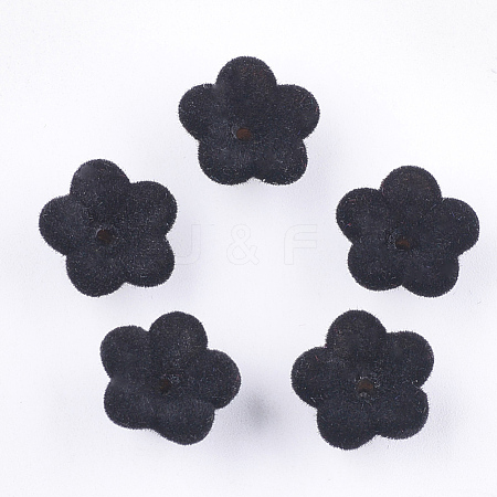 Flocky Acrylic Bead Caps X-OACR-T005-02-01-1